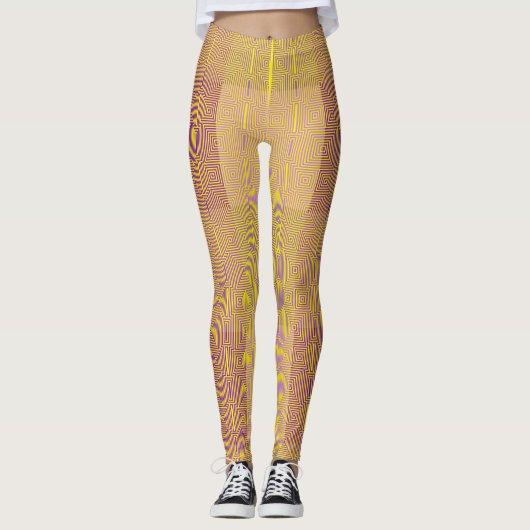 Leggings Motif Checker 02 Jaune (Devant)