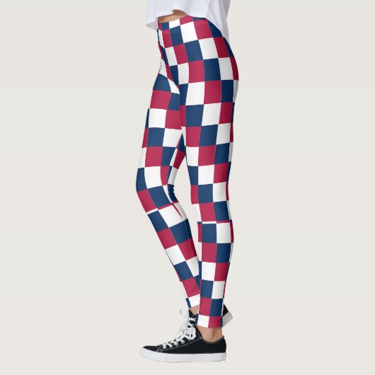 Leggings Motif Checker avec la couleur du drapeau US (Gauche)