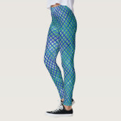 Leggings Motif Checker diagonal Bleu 02.w Green BG (Gauche)