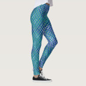 Leggings Motif Checker diagonal Bleu 02.w Green BG (Droite)