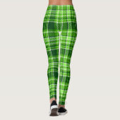 Leggings Motif Checkered de couleur verte (Dos)