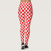 Leggings Motif chèque À damiers blanc rouge (Dos)