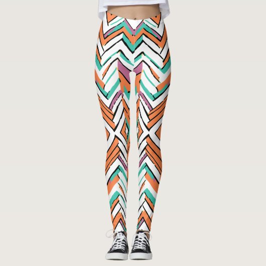 Leggings Motif Chevron couleur gras Herringbone (Devant)