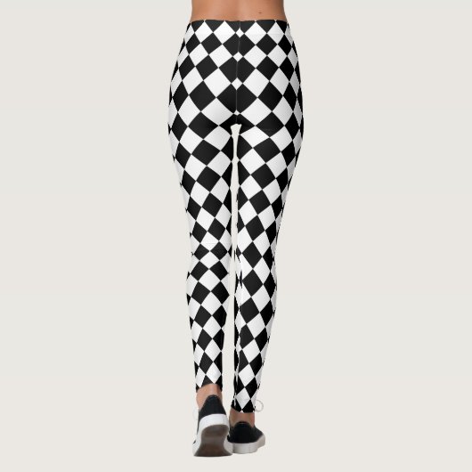 Leggings Motif Chevron noir et blanc classique (Dos)