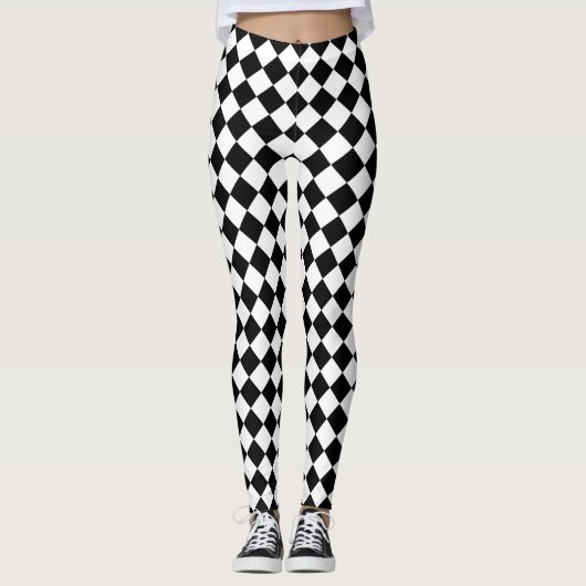 Leggings Motif Chevron noir et blanc classique (Devant)