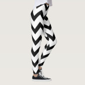 Leggings Motif Chevron noir et blanc simple (Droite)