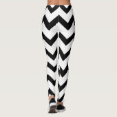 Leggings Motif Chevron noir et blanc simple (Dos)