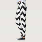 Leggings Motif Chevron noir et blanc simple (Gauche)