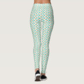Leggings Motif Chevron Ondulé Bleu Vert et Brun Clair (Dos)