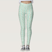 Leggings Motif Chevron Ondulé Bleu Vert et Brun Clair (Devant)