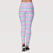 Leggings Motif Chevron rose, bleu et gris Zig Zag (Dos)