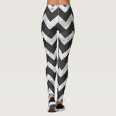 Leggings Motif chevron rustique noir et blanc (Dos)