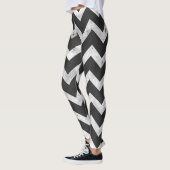 Leggings Motif chevron rustique noir et blanc (Gauche)