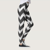Leggings Motif chevron rustique noir et blanc (Droite)