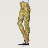 Leggings Motif chevron tie and dye vert et or (Gauche)