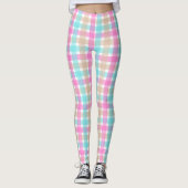Leggings Motif chic bleu et rose (Devant)