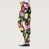 Leggings Motif Chic OEufs de Pâques Noir (Gauche)