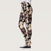 Leggings Motif Chien Chien Chien Chien Mignonne Noir (Gauche)