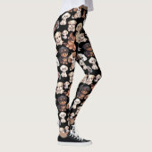 Leggings Motif Chien Chien Chien Chien Mignonne Noir (Droite)