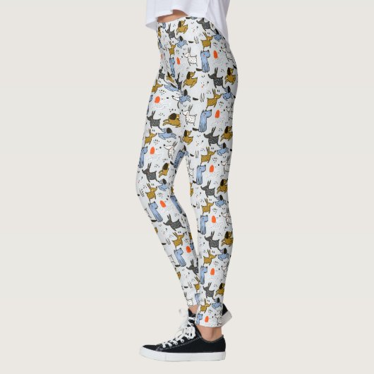 Leggings Motif chien mignon Doodle (Gauche)