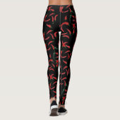 Leggings Motif chili| Noir rouge et vert (Dos)