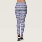 Leggings Motif circulaire géométrique Mandala bleu et viole (Dos)