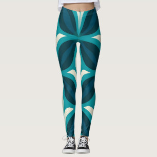 Leggings Motif circulaire verte Abstrait