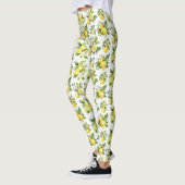 Leggings Motif citron, Fleurs de citron, Feuilles, Citrus (Gauche)