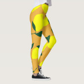 Leggings Motif citron simple, arrière - plan orange. (Droite)