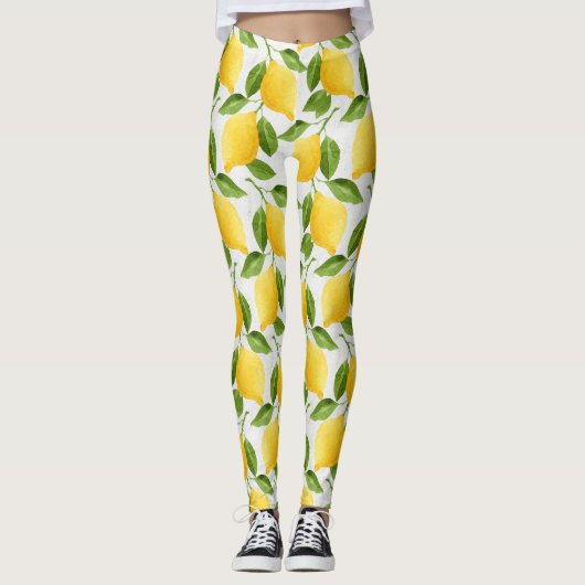 Leggings Motif citrons aquarelle (Devant)