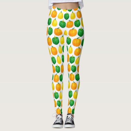 Leggings motif citrouille aquarelle (Devant)