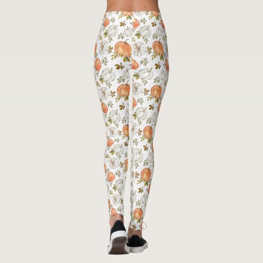 Leggings Motif Citrouille d'aquarelle d'automne (Dos)