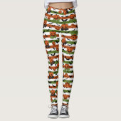 Leggings Motif Citrouille sculpté des bandes d'Halloween (Devant)