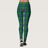Leggings Motif classique bleu vert de Noël Tartan Plaid (Dos)