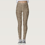 Leggings Motif classique Brown ivoire Pepita Houndstooth<br><div class="desc">motif en tissu à feuillage persistant,  élégant et classique,  avec motif en poivre / houndstooth en combinaison de couleur brune et ivoire. Pepita pied de bois brun motif Leggings</div>