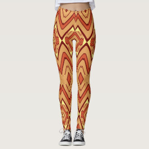 Leggings Motif classique de Red zigzag "Ratti_Creative_Arts
