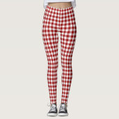 Leggings Motif classique rouge et blanc de Buffalo Check (Devant)