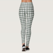 Leggings Motif classique vert foncé et blanc plaid (Dos)