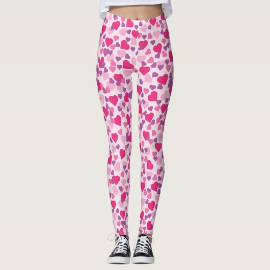 Leggings Motif Coeur mignon - Coeurs roses (Devant)