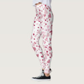 Leggings Motif Cœurs Mignons Rose (Gauche)