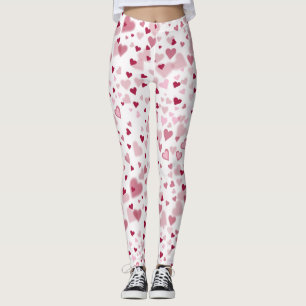 Leggings Motif Cœurs Mignons Rose