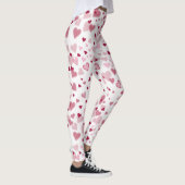 Leggings Motif Cœurs Mignons Rose (Droite)