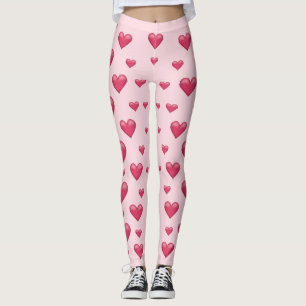 Leggings Motif Coeurs roses