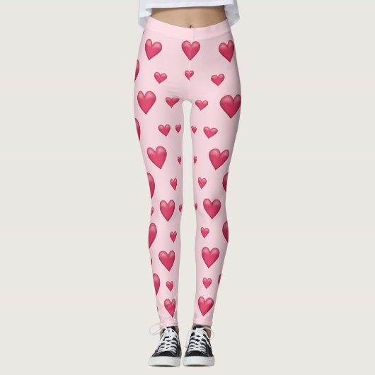 Leggings Motif Coeurs roses (Devant)