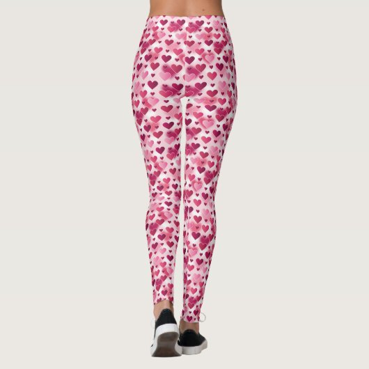 Leggings Motif Coeurs roses (Dos)