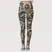 Leggings Motif Cogs & Gears Steampunk (Devant)