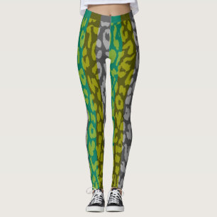 Leggings Motif coloré de peau de léopard #16