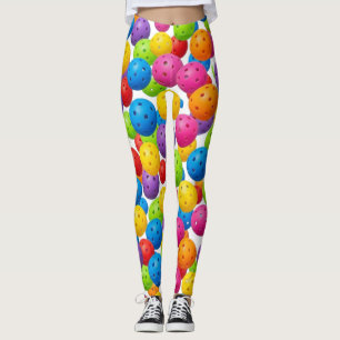 Leggings Motif Coloré de Pickleball