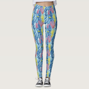 Leggings Motif Coloré de Vie Marine Côtière (1)