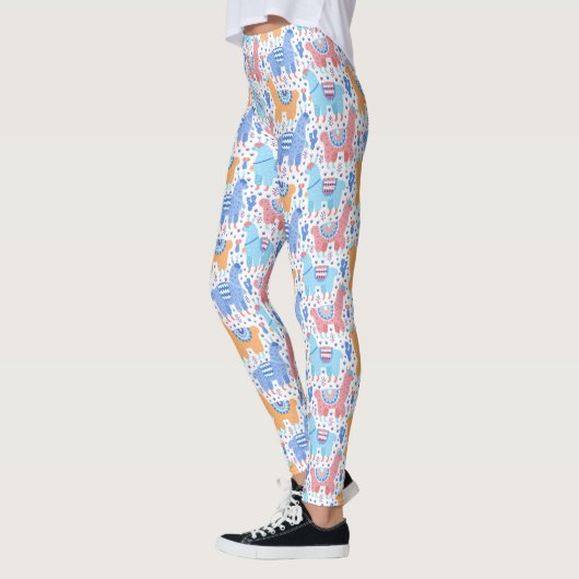 Leggings Motif coloré lumineux d'alpaga (Gauche)